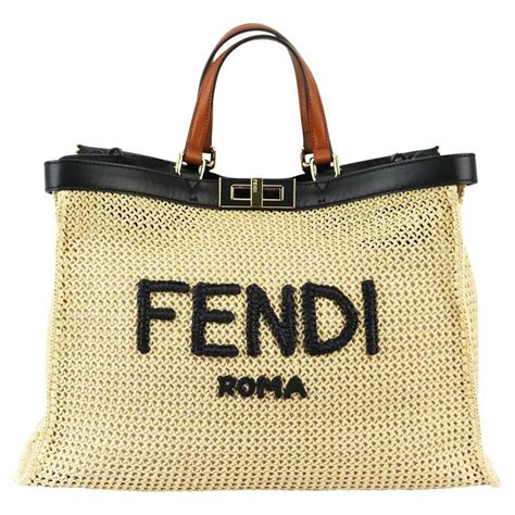 fendi straw|Medium Fendi clutch bag in woven straw .